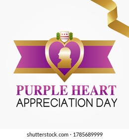 Purple Heart Appreciation Day Vector Illustration