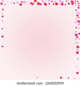 Purple Heart Background Pink Vector. Art Illustration Confetti. Lilac Cute Backdrop. Fond Confetti Color Texture. Violet Present Pattern.