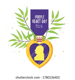 Purple Heart Day Isolated Vector Badge Stock Vector (royalty Free 