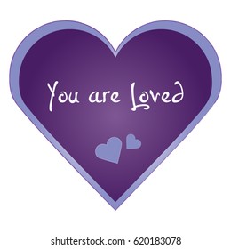 Purple Heart Double with text You are Loved Vector