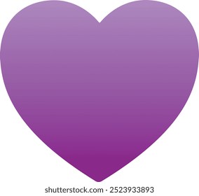 Ícone de emoji de coração roxo. Cores da moda, elemento popular que representa o amor e o afeto, frequentemente usadas nas mídias sociais. Emoticon, elemento isolado.