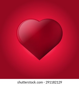 Purple heart with hot spot on purple background