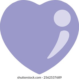 a purple heart icon on a transparent background