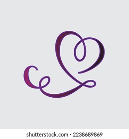 purple heart icon vector symbol valentine love 
