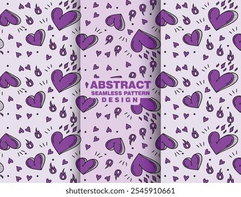 Purple heart illustration pattern design template