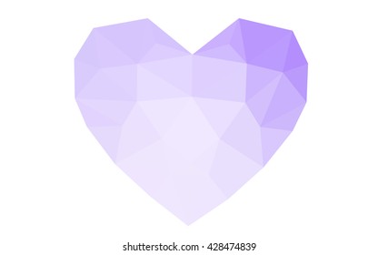Purple heart isolated on white background. Geometric rumpled triangular low poly origami style gradient graphic illustration. Vector polygonal design for your business. Purple heart isolated on white background. Geometric rumpled triangular low poly origami style gradient graphic illustration. Vector polygonal design for your business.