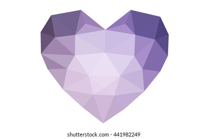 Purple heart isolated on white background. Geometric rumpled triangular low poly origami style gradient graphic illustration. Vector polygonal design for your business. Purple heart isolated on white background. Geometric rumpled triangular low poly origami style gradient graphic illustration. Vector polygonal design for your business.
