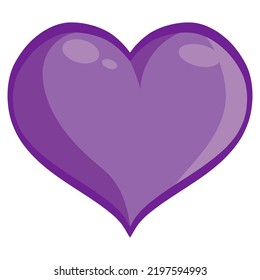 Purple Heart Love Emoji Icon Sign Symbol Vector Art Design Cartoon