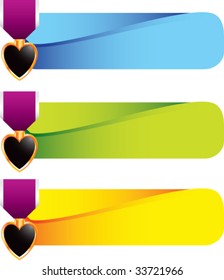 purple heart medal icon on bold advertisement banner