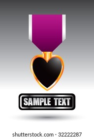 purple heart medal on nameplate