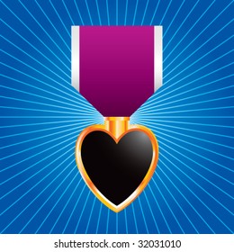 purple heart medal on starburst