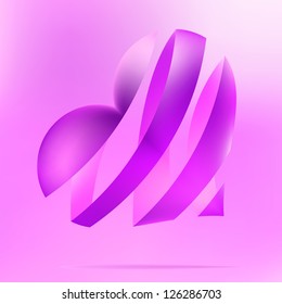 Purple heart on a light background. + EPS8 vector file