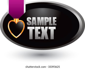purple heart on silver swoosh banner