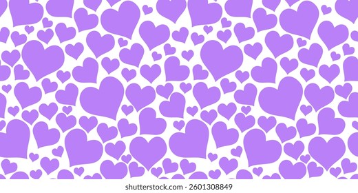 a purple heart. a pattern with hearts. cute decor. vector illustration.