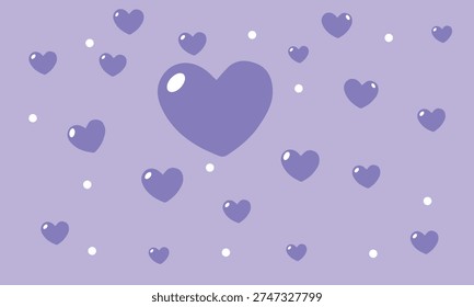Purple Heart Pattern Valentine Love Background