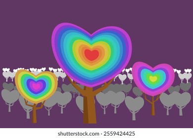 purple heart shape abstract background, design flat, easy editable vector element
