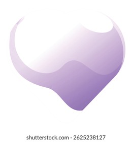 Purple heart shape is creating a smooth gradient on a white background