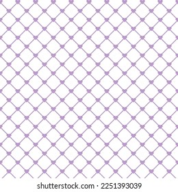 Purple heart shape linked with purple line square on white background. Happy Valentine's day. Heart pattern on white backdrop.
