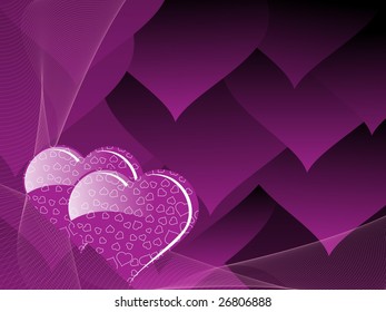 purple heart shape love background design