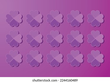 purple heart shaped flower design. Vector illustration