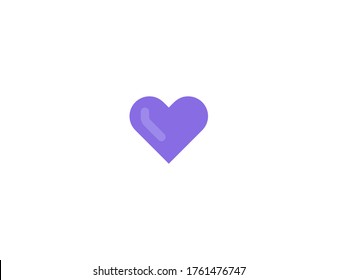 Purple Heart Vector Flat Icon. Isolated Love Heart Emoji Illustration Symbol