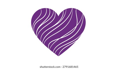 Purple heart with white lines