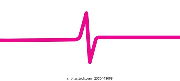 Purple heartbeat line vector icon. ECG heartbeat line diagram isolated on white background cardiology healthcare concept