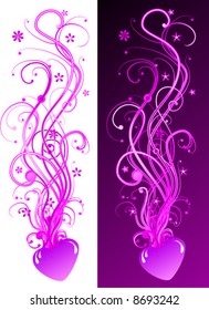 Purple Hearts Design Element - Vector