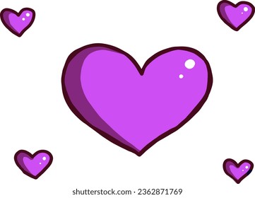 archivo vectorial de ilustración de corazones púrpuros editable