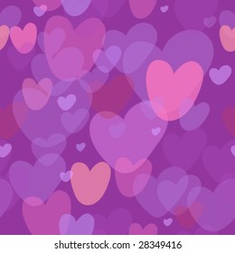Purple hearts - seamless pattern