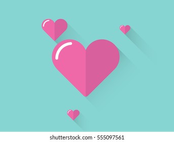 Purple Hearts - Valentines Day Card Vector Design