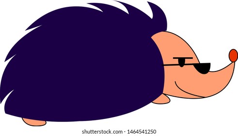 Purple hedgehog, illustration, vector on white background.