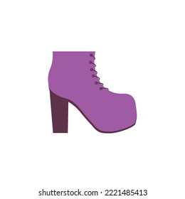 purple heeled boot icon vector image with white background