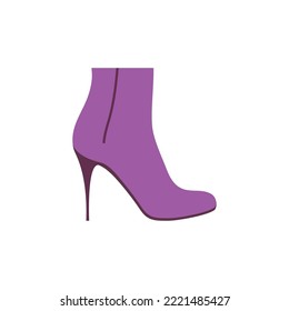 purple heeled boot icon vector image with white background