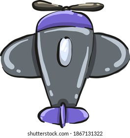 Purple helicopter toy, illustration, vector on white background.