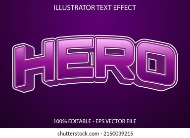 purple hero text effect editable.