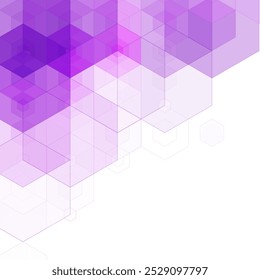 Purple hexagon background. Geometric design. Presentation template.