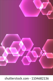 purple hexagon bokeh background