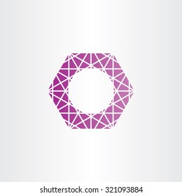 purple hexagon polygon vector frame design