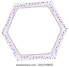 Marco hexagonal o exagerado púrpura con icono de estrella esparkling púrpura Vector 13