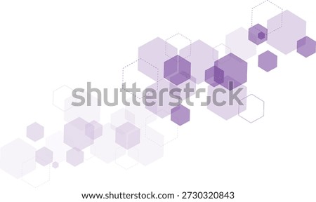 Purple hexagons pattern abstract background.