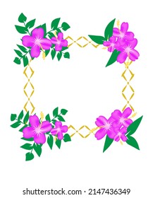 purple hibiscus flower frame, provided free space for writing used for congratulation cards, weddings, birthdays
