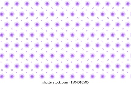 Purple Hibuscus Flower wiht Triangle and Circle Pattern Background