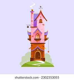 Purple High Mysterious House Illustration