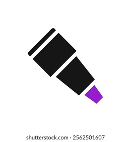 Purple highlighter pen icon. Concept of highlighting, marking, and emphasizing.