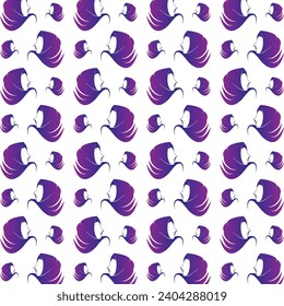 Purple hijab trendy smart seamless pattern colorful illustration background