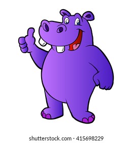 violetter Nilpferd-Cartoon