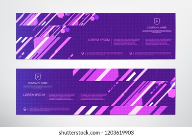 Purple Hi-tech Circuits banners template,Technology cover concept,design for web banner and advertising for company,vector