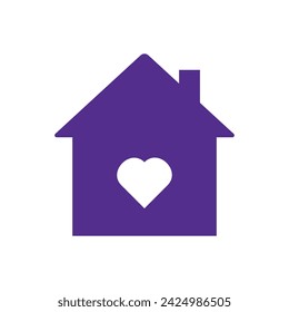 Purple Home Icon, House Icon