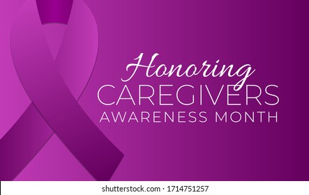 Purple Honoring Caregivers Awareness Month Background Illustration